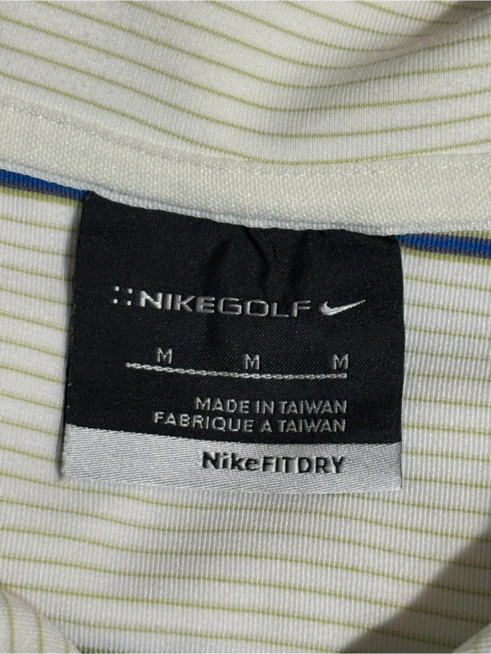 Y2K Label Nike Golf Polo with Navy Thin Stripes
